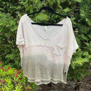 Free People Ombré Tan and Green Top Size XS